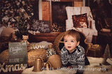 Laden Sie das Bild in den Galerie-Viewer, Fox Retro Christmas Brown Wood Fabric/Vinyl Backdrop