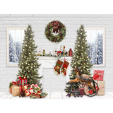 Laden Sie das Bild in den Galerie-Viewer, Fox Rolled Christmas Trees Vinyl Photography Backdrop - Foxbackdrop