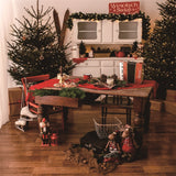 Laden Sie das Bild in den Galerie-Viewer, Fox Christmas Tree Dining Table Fabric/Vinyl Backdrop Designed by Magda