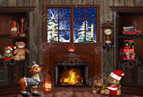 Laden Sie das Bild in den Galerie-Viewer, Fox Rolled Snow Fire Toy Christmas Vinyl Photo Backdrop - Foxbackdrop