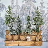 Laden Sie das Bild in den Galerie-Viewer, Fox Winter Christmas Tree Fabric/Vinyl Photography Backdrop