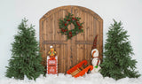 Laden Sie das Bild in den Galerie-Viewer, Fox Christmas Tree Santa Snow Winter Fabric/Vinyl Backdrop