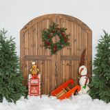 Laden Sie das Bild in den Galerie-Viewer, Fox Christmas Tree Santa Snow Winter Fabric/Vinyl Backdrop