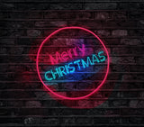 Laden Sie das Bild in den Galerie-Viewer, Fox Neon Christmas Lights Outdoor Photography Fabric/Vinyl Backdrop