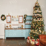 Laden Sie das Bild in den Galerie-Viewer, Fox Christmas Tree Cupboard Fabric/Vinyl Photography Backdrop