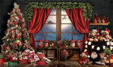 Laden Sie das Bild in den Galerie-Viewer, Fox Winter Christmas Photography Snow Tree Fabric/Vinyl Backdrop