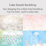 Laden Sie das Bild in den Galerie-Viewer, Fox Rolled 4 Pcs Cake Smash Combination Vinyl Backdrop-Foxbackdrop