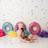 Laden Sie das Bild in den Galerie-Viewer, Fox Donuts Kinder Geburtstag Vinyl Hintergrund Design von Kali