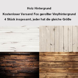 Laden Sie das Bild in den Galerie-Viewer, Fox Gerollt 4 Stück Holz Kombination Vinyl Fotografie Hintergrund