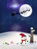 Laden Sie das Bild in den Galerie-Viewer, Fox Rolled Snowman Christmas Vinyl Photo Backdrop-Foxbackdrop