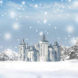 Laden Sie das Bild in den Galerie-Viewer, Fox Rolled Snow Winter Castle Vinyl Photo Backdrop-Foxbackdrop