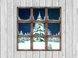 Laden Sie das Bild in den Galerie-Viewer, Fox Christmas Wood Wall Window Vinyl Children Backdrop-Foxbackdrop