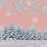 Laden Sie das Bild in den Galerie-Viewer, Fox Rolled Pink Snow Drops Christmas Vinyl Backdrops-Foxbackdrop