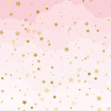 Laden Sie das Bild in den Galerie-Viewer, Fox Pink Background with Golden Stars Vinyl Backdrop-Foxbackdrop