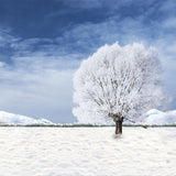 Laden Sie das Bild in den Galerie-Viewer, Fox Rolled Winter Snow Trees Vinyl Photos Studio Backdrop-Foxbackdrop