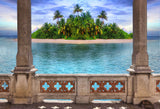 Laden Sie das Bild in den Galerie-Viewer, Fox Island River Stone Pillar Trees Vinyl Backdrop-Foxbackdrop