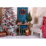 Laden Sie das Bild in den Galerie-Viewer, Fox Rolled Christmas Trees Vinyl Photography Backdrop-Foxbackdrop