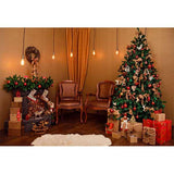 Laden Sie das Bild in den Galerie-Viewer, Fox Rolled Christmas Lights Trees Vinyl Photo Backdrop-Foxbackdrop