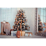 Laden Sie das Bild in den Galerie-Viewer, Fox Rolled Christmas Golden Trees Vinyl Photo Backdrop - Foxbackdrop