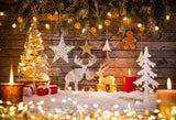 Laden Sie das Bild in den Galerie-Viewer, Fox Roll Christmas Wood Lights Thick Vinyl Backdrop-Foxbackdrop