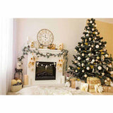 Laden Sie das Bild in den Galerie-Viewer, Fox Rolled Golden Christmas Fireplace Vinyl Backdrops-Foxbackdrop