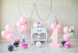 Laden Sie das Bild in den Galerie-Viewer, Fox Rolled Pink Balloons Cake Smash Birthday Vinyl Backdrop-Foxbackdrop