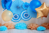 Laden Sie das Bild in den Galerie-Viewer, Fox Rolled Blue Boy Birthday Cake Smash Vinyl Backdrop-Foxbackdrop