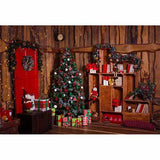 Laden Sie das Bild in den Galerie-Viewer, Fox Rolled Retro Indoor Wood Christmas Vinyl Backdrop-Foxbackdrop