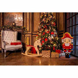 Laden Sie das Bild in den Galerie-Viewer, Fox Rolled Christmas Trees Brilliant Vinyl Photo Backdrop-Foxbackdrop