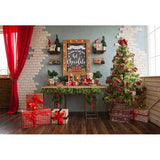 Laden Sie das Bild in den Galerie-Viewer, Fox Rolled Indoor Christmas Trees Vinyl Photography Backdrop - Foxbackdrop