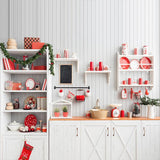 Laden Sie das Bild in den Galerie-Viewer, Fox Christmas Kitchen Vinyl Cloth Backdrop-Foxbackdrop