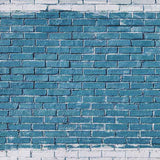 Laden Sie das Bild in den Galerie-Viewer, Fox Rolled Vinyl Blue Brick Wall Photography Backdrop-Foxbackdrop