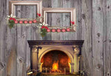 Laden Sie das Bild in den Galerie-Viewer, Fox Rolled Wood Fireplace Christmas Party Vinyl Backdrops-Foxbackdrop