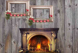 Laden Sie das Bild in den Galerie-Viewer, Fox Rolled Wood Fireplace Christmas Party Vinyl Backdrops - Foxbackdrop