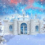 Laden Sie das Bild in den Galerie-Viewer, Fox Rolled Vinyl Winter Castle Snow Vinyl Photography Backdrop-Foxbackdrop