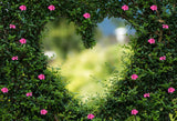 Laden Sie das Bild in den Galerie-Viewer, Fox Green Leaves Heart Shape Vinyl Cloth Backdrop-Foxbackdrop