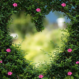 Laden Sie das Bild in den Galerie-Viewer, Fox Green Leaves Heart Shape Vinyl Cloth Backdrop-Foxbackdrop