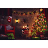 Laden Sie das Bild in den Galerie-Viewer, Fox Rolled Christmas Trees Sofa Thick Vinyl Backdrop-Foxbackdrop