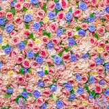 Laden Sie das Bild in den Galerie-Viewer, Fox Rolled Pink Blue Flowers Vinyl Floral Photo Backdrop-Foxbackdrop