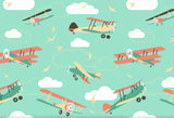 Laden Sie das Bild in den Galerie-Viewer, Fox Cloud Airplane Children Photos Vinyl Backdrop-Foxbackdrop