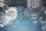 Laden Sie das Bild in den Galerie-Viewer, Fox Night Moon Stars Children Vinyl Photography Backdrop-Foxbackdrop