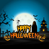 Laden Sie das Bild in den Galerie-Viewer, Fox Rolled Happy Halloween Night Vinyl Photos Backdrops-Foxbackdrop