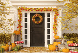 Laden Sie das Bild in den Galerie-Viewer, Fox Rolled Thanksgiving Day Front Door Vinyl Backdrops-Foxbackdrop