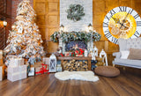 Laden Sie das Bild in den Galerie-Viewer, Fox Wood Christmas Rolled Vinyl Photos Backdrop-Foxbackdrop