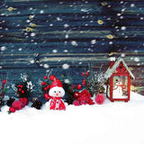 Laden Sie das Bild in den Galerie-Viewer, Fox Rolled Christmas Snows Wood Wall Vinyl Backdrop-Foxbackdrop