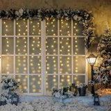 Laden Sie das Bild in den Galerie-Viewer, Fox Rolled Winter Snow Lights Window Christmas Vinyl Backdrop-Foxbackdrop