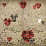 Laden Sie das Bild in den Galerie-Viewer, Fox Rolled Vinyl Retro Brick Wall with Heart Valentine Backdrop-Foxbackdrop