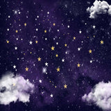 Laden Sie das Bild in den Galerie-Viewer, Fox Rolled Newborn Baby Night Sky Stars cloud Vinyl Backdrop-Foxbackdrop