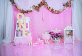 Laden Sie das Bild in den Galerie-Viewer, Fox Rolled Pink Girl Birthday Vinyl Backdrop Design by Maria Gabriela-Foxbackdrop