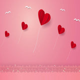 Laden Sie das Bild in den Galerie-Viewer, Fox Rolled Red Heart Pink Vinyl Valentine Photo Backdrop-Foxbackdrop